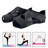 Non Skid Women Barre Yoga Shoes Pilates Grip Socks Flexible Machine Wash Black S