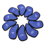 Maxbell 10Pcs/Pack Meshy Golf Iron Covers Set Headcover Fit Most Irons  blue