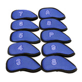 Maxbell 10Pcs/Pack Meshy Golf Iron Covers Set Headcover Fit Most Irons  blue