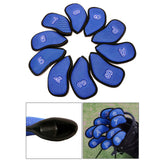 Maxbell 10Pcs/Pack Meshy Golf Iron Covers Set Headcover Fit Most Irons  blue