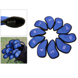 Maxbell 10Pcs/Pack Meshy Golf Iron Covers Set Headcover Fit Most Irons  blue