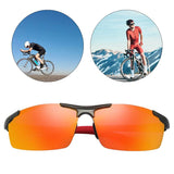 Polarized Sunglasses Men Driving Golf UV 400 Goggles Black Frame Red Lens