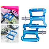 Maxbell Bicycle Flat Pedals Mountain Road Bike Platform Pedals Bearing 9/16'' Blue