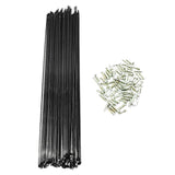 Maxbell 36pcs Bicycle Spokes & Nipples, J-Bend Spoke Bike Spoke 280mm Black 36PCS