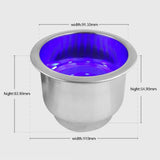 Maxbell Stainless Steel Cup Bottle LED Drink Holder DC12V Light Truck Yacht Blue