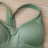 Maxbell Comfort Sports Bra Yoga Crop Top Vest Running Underwear Green XL