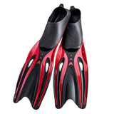 Maxbell Adult Diving Fin Full Foot Flippers Water Sports Beginner Swim Snorkeling Red Black S
