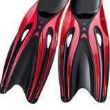 Maxbell Adult Diving Fin Full Foot Flippers Water Sports Beginner Swim Snorkeling Red Black L