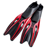 Maxbell Adult Diving Fin Full Foot Flippers Water Sports Beginner Swim Snorkeling Red Black L