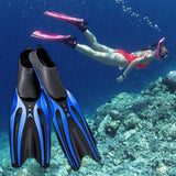 Maxbell Adult Diving Fin Full Foot Flippers Water Sports Beginner Swim Snorkeling Blue Black S