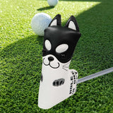 Maxbell Golf Putter Headcover Dog Pattern Club Head Cover Non-Slip Protector Black