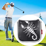 Maxbell Universal Golf Mallet Putter Cover Square Headcover Magnetic Closure Guard Scorpion Black