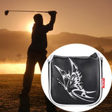 Maxbell Universal Golf Mallet Putter Cover Square Headcover Magnetic Closure Guard Butterfly Black