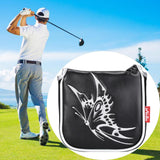 Maxbell Universal Golf Mallet Putter Cover Square Headcover Magnetic Closure Guard Butterfly Black