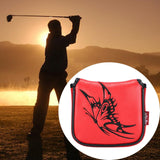 Maxbell Universal Golf Mallet Putter Cover Square Headcover Magnetic Closure Guard Butterfly Red