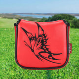 Maxbell Universal Golf Mallet Putter Cover Square Headcover Magnetic Closure Guard Butterfly Red