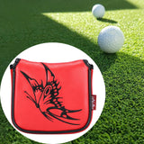 Maxbell Universal Golf Mallet Putter Cover Square Headcover Magnetic Closure Guard Butterfly Red