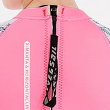 Maxbell One-piece Long Sleeve Girls Wetsuit Diving Suit Warm Snorkeling Surfing Pink XXL