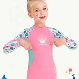 Maxbell One-piece Long Sleeve Girls Wetsuit Diving Suit Warm Snorkeling Surfing Pink XXL