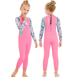 Maxbell One-piece Long Sleeve Girls Wetsuit Diving Suit Warm Snorkeling Surfing Pink XXL