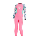 Maxbell One-piece Long Sleeve Girls Wetsuit Diving Suit Warm Snorkeling Surfing Pink XXL