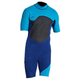 Maxbell Mens 2mm Shorty Wetsuit Diving Snorkeling Surfing Scuba Dive Suit Jumpsuit Blue L