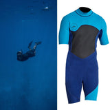 Maxbell Mens 2mm Shorty Wetsuit Diving Snorkeling Surfing Scuba Dive Suit Jumpsuit Blue L