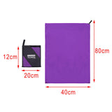 Maxbell Microfiber Towel Foldable Compact 3 Sizes for Hiking Outdoor purple 40x80cm