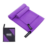 Maxbell Microfiber Towel Foldable Compact 3 Sizes for Hiking Outdoor purple 40x80cm