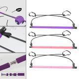 Maxbell Portable Pilates Bar Gym Stick Exercise Resistance Band Fitness Pink