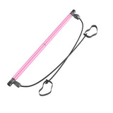 Maxbell Portable Pilates Bar Gym Stick Exercise Resistance Band Fitness Pink