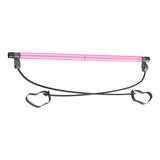 Maxbell Portable Pilates Bar Gym Stick Exercise Resistance Band Fitness Pink