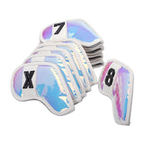 Maxbell 10Pcs Club Head Covers with Number Embroidery Golf Iron Headcover White