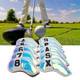 Maxbell 10Pcs Club Head Covers with Number Embroidery Golf Iron Headcover White