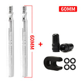 Maxbell Presta Value Extender Values Extension with Core & Adaptor 2pcs Silver 60mm