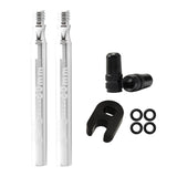 Maxbell Presta Value Extender Values Extension with Core & Adaptor 2pcs Silver 60mm