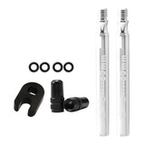 Maxbell Presta Value Extender Values Extension with Core & Adaptor 2pcs Silver 60mm