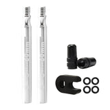 Maxbell Presta Value Extender Values Extension with Core & Adaptor 2pcs Silver 60mm