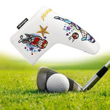 Maxbell Golf Putter Cover Mallet HeadCovers Guard Blade Club Protector Style 2 White