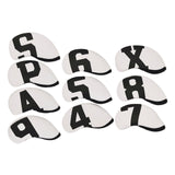 Maxbell 10Pcs Golf Club Headcover Iron Head Cover 4,5,6,7,8,9,A,x,P,S  White