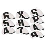 Maxbell 10Pcs Golf Club Headcover Iron Head Cover 4,5,6,7,8,9,A,x,P,S  White