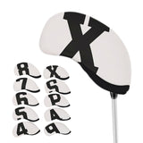 Maxbell 10Pcs Golf Club Headcover Iron Head Cover 4,5,6,7,8,9,A,x,P,S  White