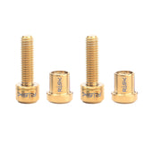 Maxbell Titanium Alloy Bike Stem Bolts Nut Kits Bicycle Screw Bolts Bike Carbon Stem Golden