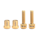 Maxbell Titanium Alloy Bike Stem Bolts Nut Kits Bicycle Screw Bolts Bike Carbon Stem Golden