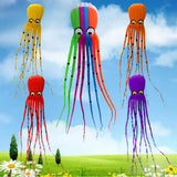 Maxbell 8M Frameless Flying Octopu Kite with 30m String Long Tail for Kids Orange