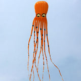 Maxbell 8M Frameless Flying Octopu Kite with 30m String Long Tail for Kids Orange