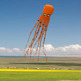 Maxbell 8M Frameless Flying Octopu Kite with 30m String Long Tail for Kids Orange