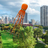 Maxbell 8M Frameless Flying Octopu Kite with 30m String Long Tail for Kids Orange