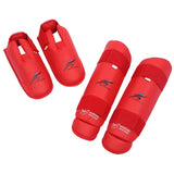 Maxbell Shin Instep Protectors Leg Protector Foot Protector Taekwondo Boxing XL Red