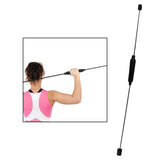 Maxbell High Elastic Fitness Bar Training Muscle Exercise Stick Black Not Detachable